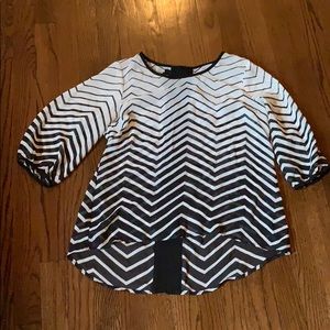 Black and white chevron blouse